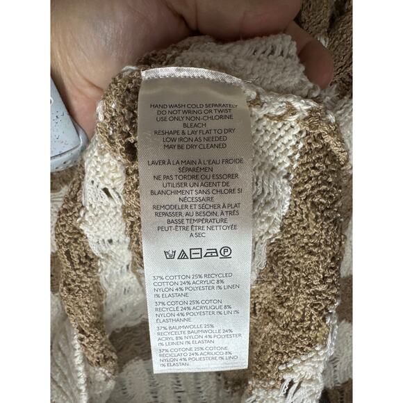 Anthropologie Pilcro NEW Cable Knit Sweater Striped Long Sleeve Size M Oversized - Picture 8 of 8